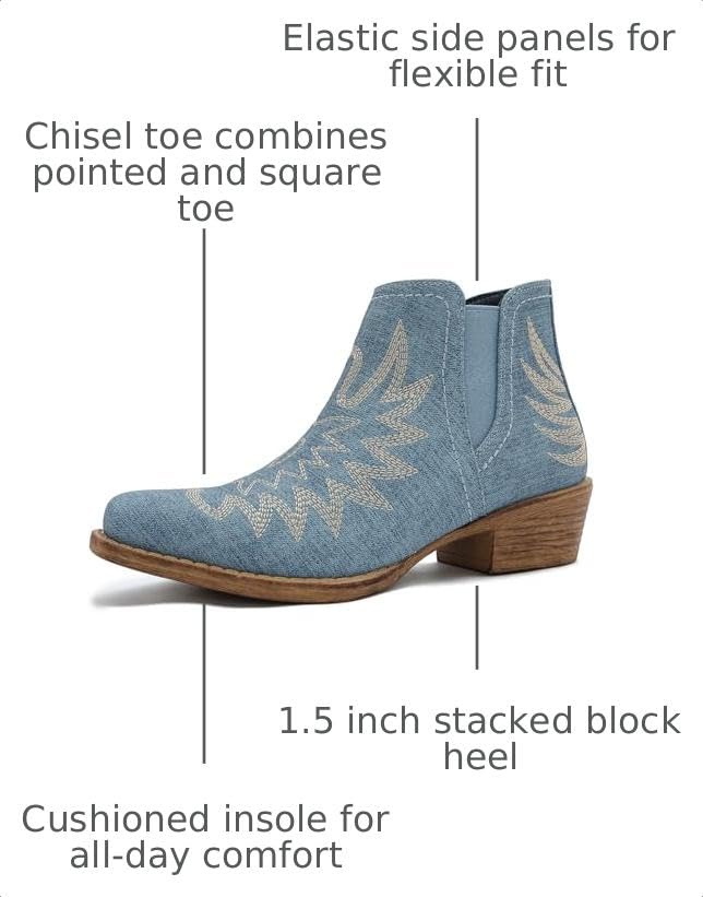 Image of GLOBALWIN Women's Cowgirl Boots Pull On Ankle Booties