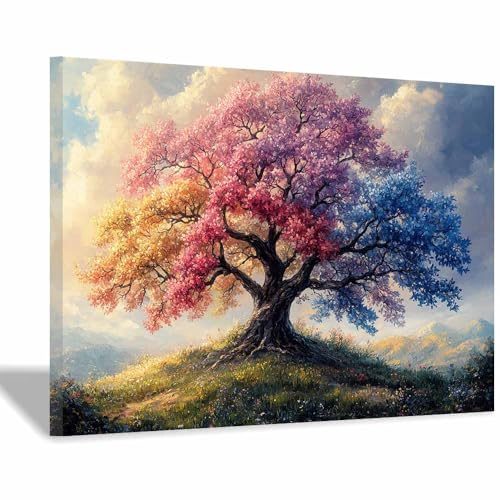 IHAYATE Tree Of Life Wall Art Colorful Tree Pictures Wall