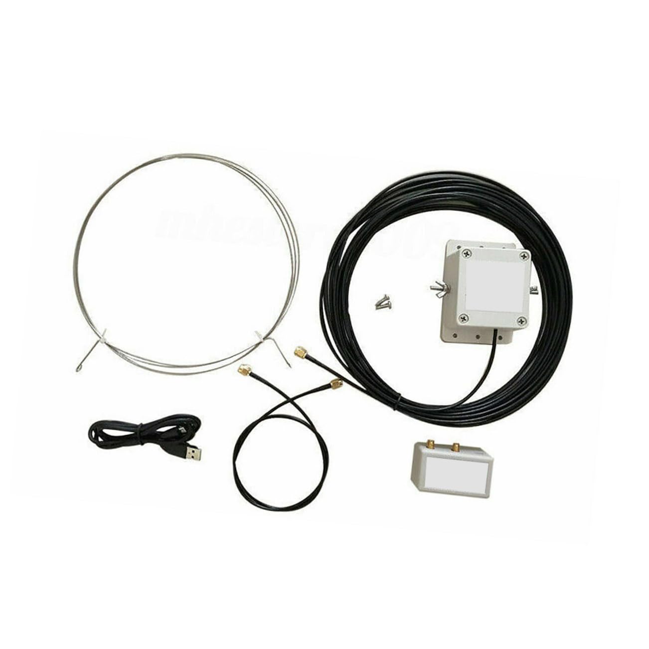 DOITOOL Antenne Annulaire 30 Antenne De Réception Active à Ondes Moyennes pour Amateurs Radio Installation Facile Balcon Toit Couleur Acier Inoxydable