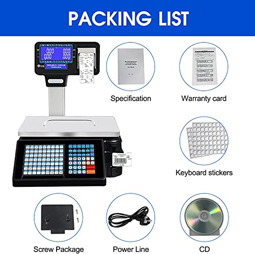 Báscula electrónica comercial con impresora y display miniatura 7
