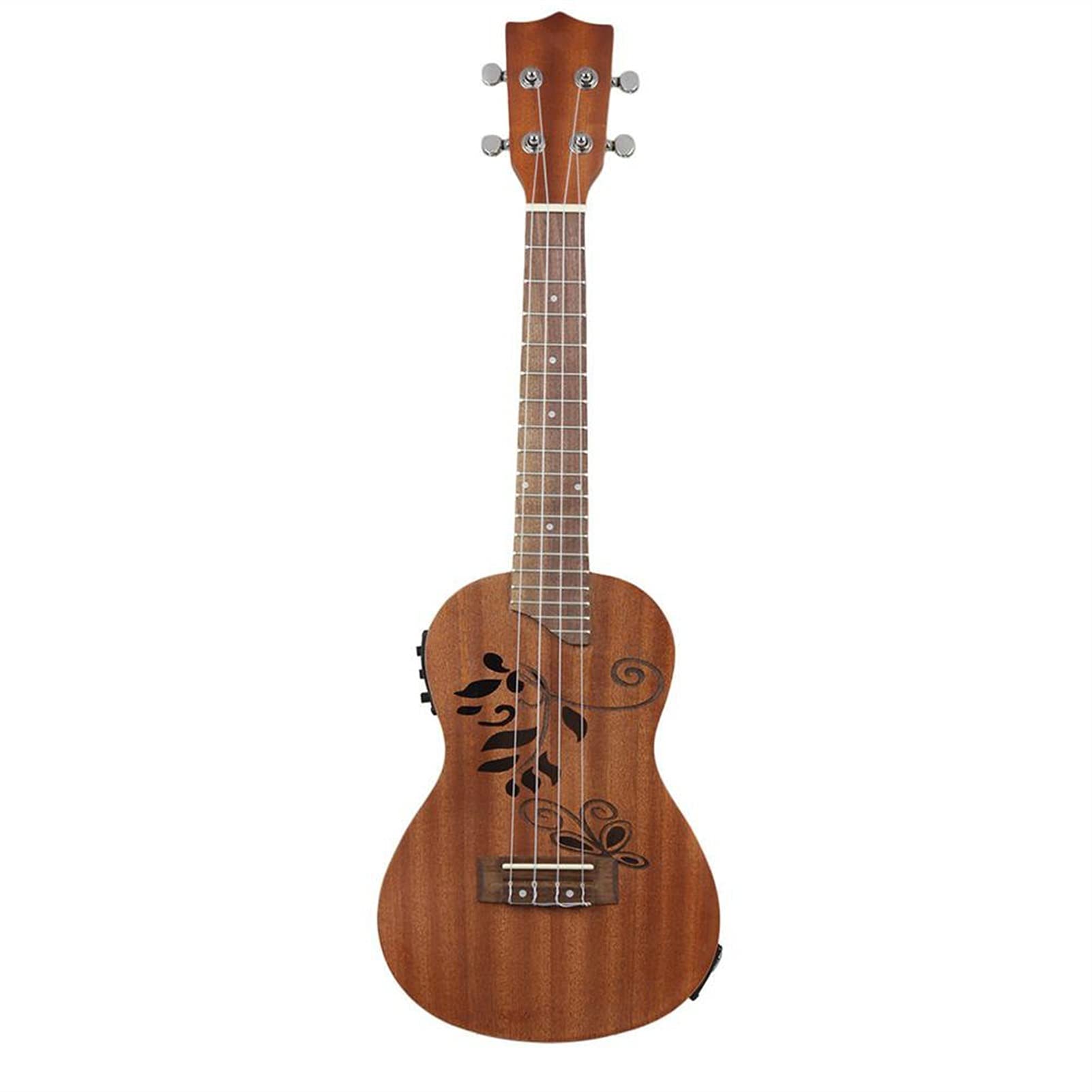 24 Pollici Ukulele Sapele Legno Hollow Scolpito con LCD EQ. Display di Sintonizzazione Strings Strings Strings Strumento Musicale Ukulele Hawaiano