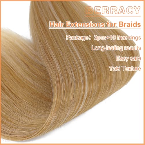 Braiding Hair Pre Stretched for Women Box Braids Synthetic Hair Extensions Texture Hot Water Setting Prestretched Braid Extension Girls Brown Blonde (24inch 3Packs) - Image 6
