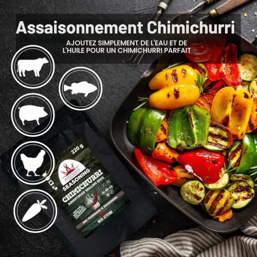 Poppamies Chimichurri Rubs - Assaisonnement 100% Naturel - Parfait pour les viandes grillées - Mélange de Sauce Chimichurri - Grand Format (220g) – vue 3