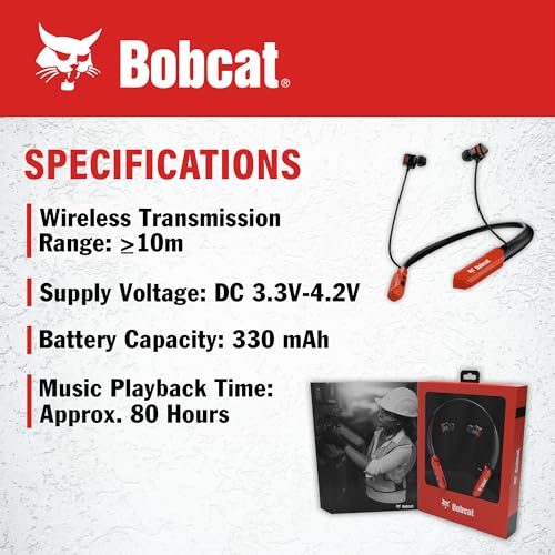 Image of CJ TECH Bobcat Neckband Bluetooth Headphones - Earphones with Microphone, 80H Battery, Fast Charging - IPX4 Sweatproof Sports Headphones for Running, Gym, and Workout