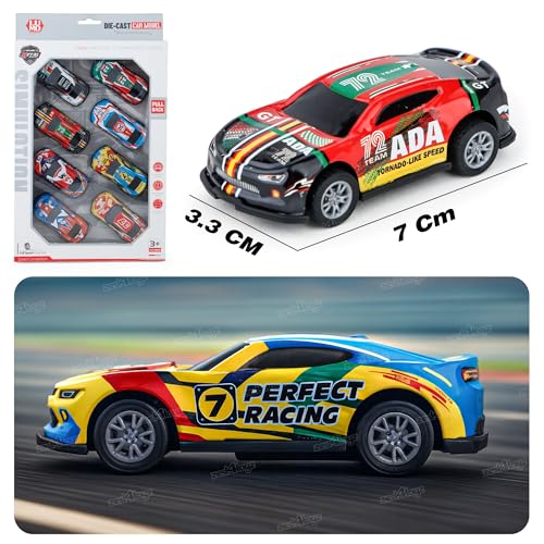 Image of Zest 4 Toyz Premium Diecast Metal Pull Back Cars for Kids | Vibrant Paint Realistic Design No Assembly Collectible Mini Car Toys for 2-5 Years Boys and Girls - Multicolor [Pack of 8]
