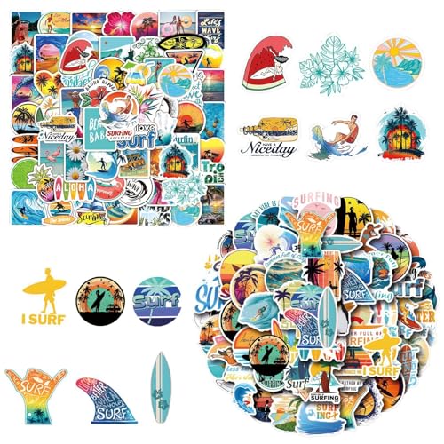 EHDWXVZM 155 Adesivi di Surf Estivi, Graffiti Cartoon Creativi -Stickers, Album Collettivo Divertente -Sticker, Decorazione di Tazze d'Acqua per Computer Skateboard Fai -da -Te.