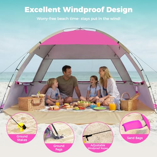 Venustas Beach Tent Sun Shelter for 3/4/6/8 Person, UPF 50+ UV Protection Beach Canopy, Lightweight and Easy Setup Cabana, Portable Shade Tent by Venustas - Image 5