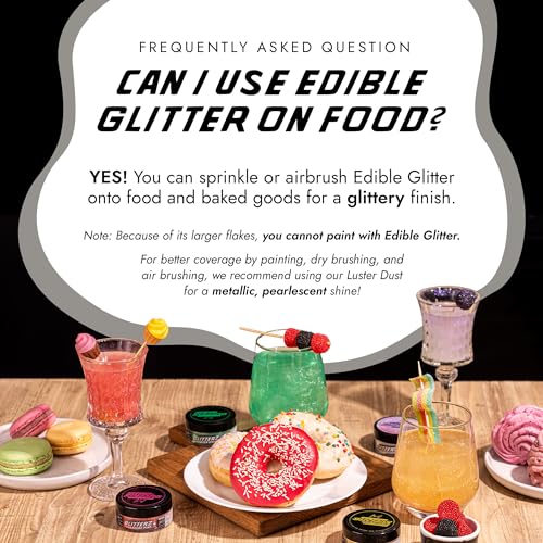 Image of MONEGASQUE Silver Edible Glitter for Drinks & Cakes, Cocktail Glitter, 10g