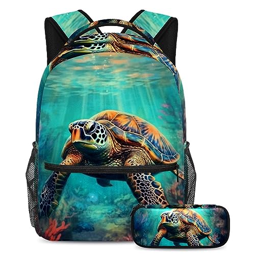 Sac à dos tortue de mer grand format 40cm pour ranger tous les grands cahiers