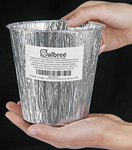 Smoker Bucket Drip Foil Liner Tray For Catching Grease, Compatible With Traeger, Oklahoma Joe, Behrens, Pitboss, Green Mountain, Pit Boss & Other Grill Bucket Accessories For Pro Pellet Oklahoma Joe's (12Pk, 5.75 X 5.75 Inches) #TOP6
