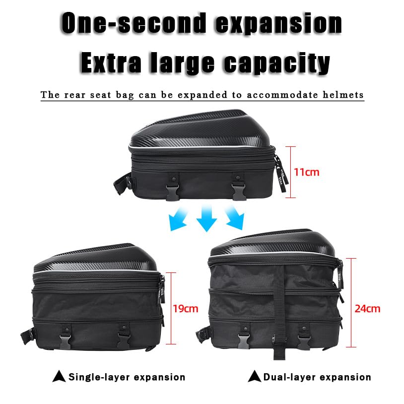 Bolsa trasera moto extensible y rígida para viajes en tu NC750x 5