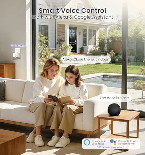 Veise VE017-L Fingerprint Smart Lock with Lever Handles, App Control, Keyless Entry Front Door Lock Set, Electronic Digital Keypad Deadbolt, Remote Grant, Emergency Power Port, Auto Lock, Satin Nickel thumbnail 8