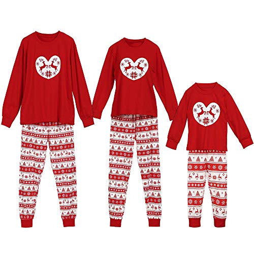 Red Elk,Amiley Christmas Pajamas for Family Xmas Pajamas Sets Outfit Matching Family Mom Dad Kids Nightwear Sleepwear (18-24 Months, Kids)