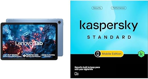 Lenovo Tab| 10.1" Display| 4G (LTE) + Wi-Fi (Calling)| 4 GB RAM + 64 GB ROM (Expandable up to 1 TB)| Metal Body + Kaspersk...