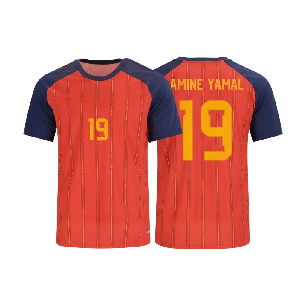 Spain Yaml 19 Home Soccer Fan T-Shirt for Boys, Girls & Adults L13 | Easy to wash and quick to dry.-image-48