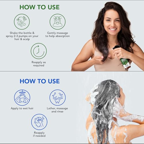 Image of Botanic Hearth Rosemary Hair Care Duo - Rosemary Mint Shampoo & Rice Water Hair Spray | Hair Growth, Hair Fall Control, Dandruff Relief, Breakage Repair & Frizz Control | Sulfate & Paraben-Free