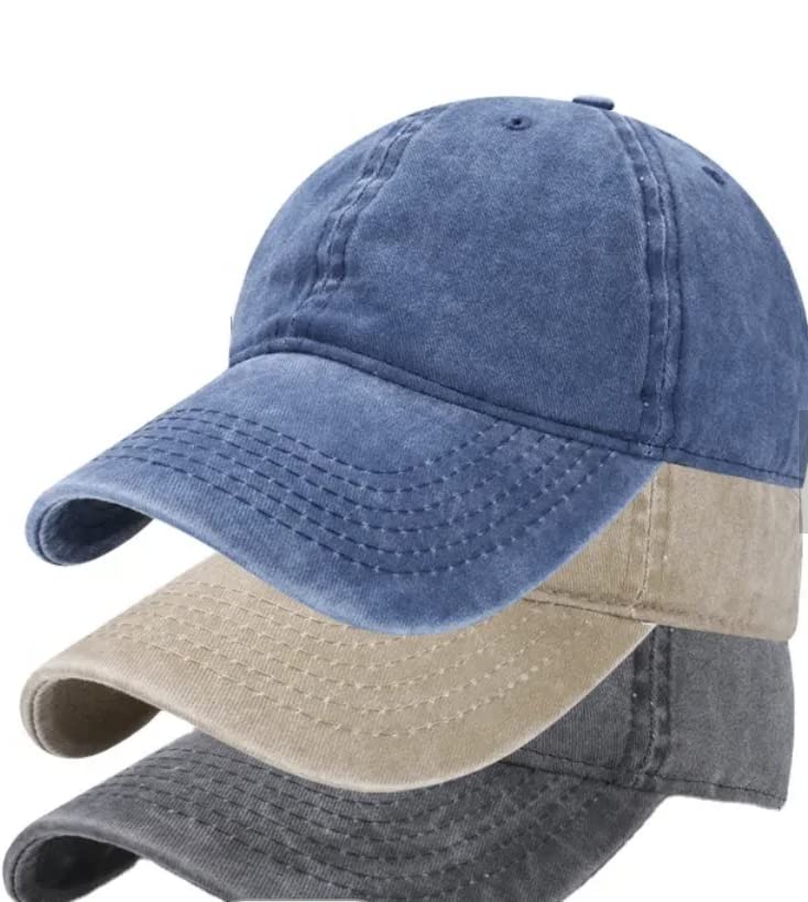 Sports Unisex Casual Plain Blank Baseball Caps Distressed Vintage Washed 100% Cotton Trucker hat, Women Running hat.