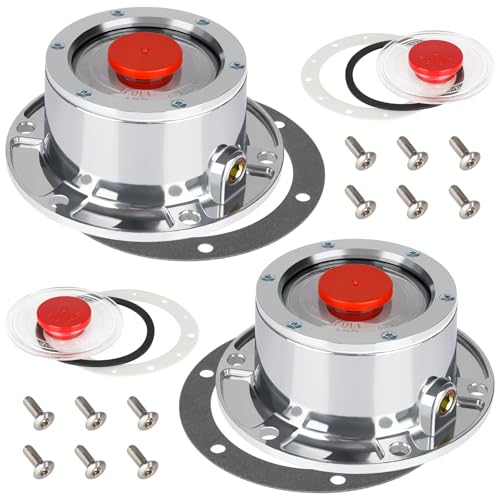 Image of CheeMuii 2Pack 343-4009 Trailer Hub Caps with 359-5990 Oil Window Cover Kit