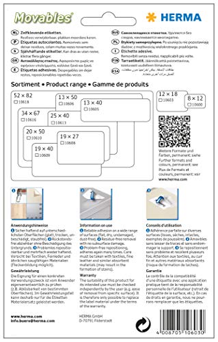 Herma 10618 Multi-Purpose Labels 52X82 Mm White Movables/Removable Paper Matt 128 Pcs. #TOP1