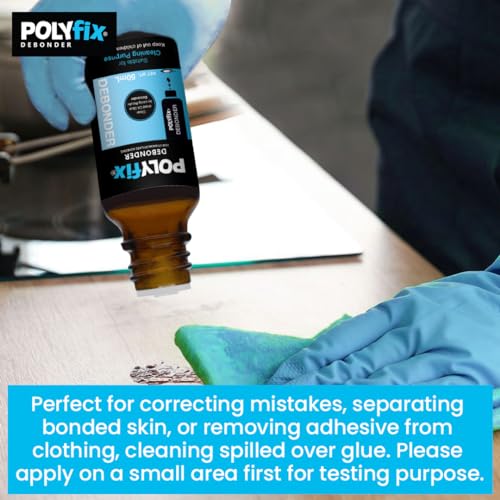 Image of Polyfix Debonder for Cleaning For Removing Dried Cyanoacrylate Adhesive from any surface or Clothes,Wooden Substances, Leather Surfaces, Metals etc, Non-Whitening. 100ml