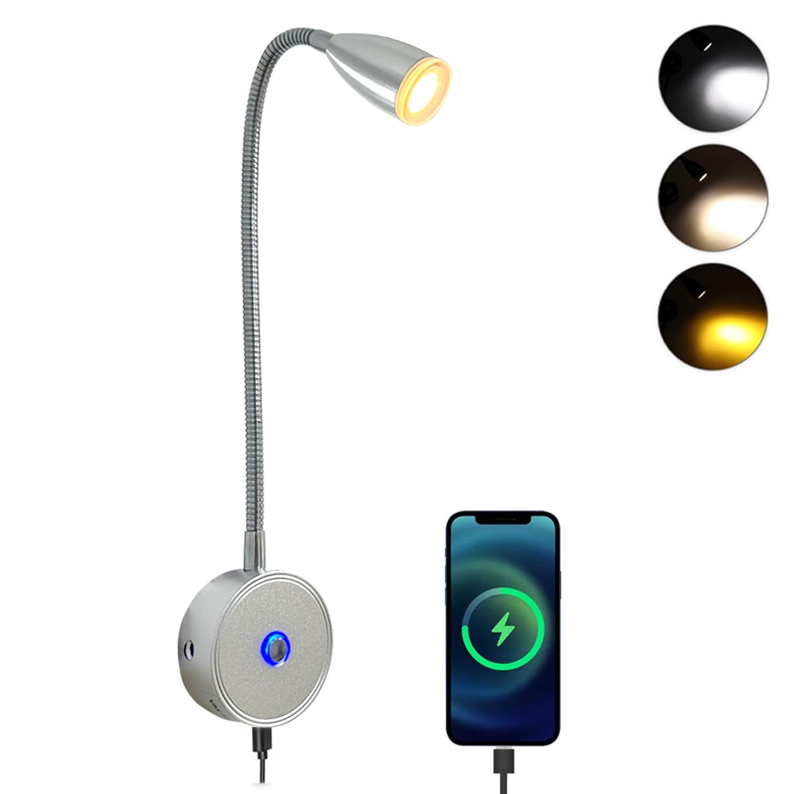 2 Pezzi 12V LED Spot Luci Di Lettura Interruttore Regolabile Lampada Da Comodino Luce Interna Camper 6000k Bianco Per Camper 90019555