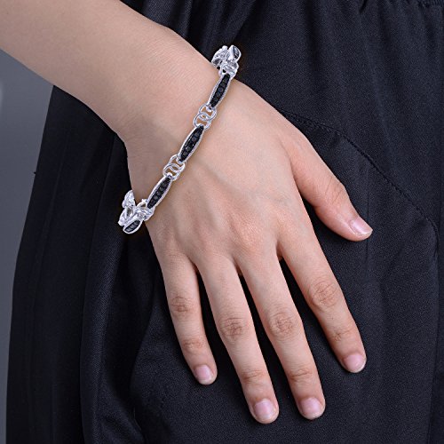 Vir Jewels 1 Ct Black Diamond Bracelet In Sterling Silver #TOP6