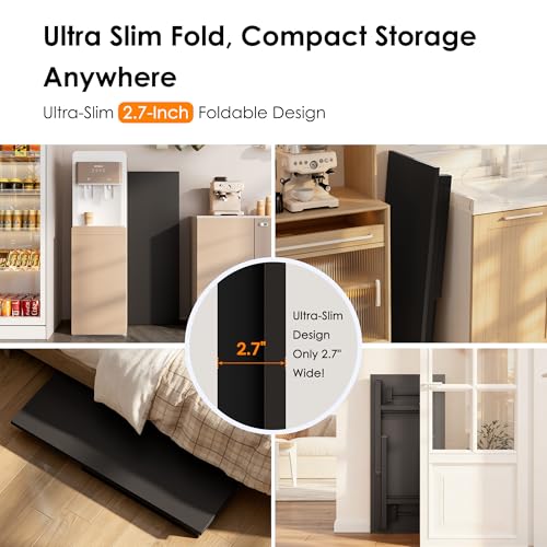 Image of Need 35.8 Inch Folding Desk for Small Spaces, Home Office Computer Desk with Wood Top & Black Frame, Foldable Writing Table for Study, Bedroom, Dorm Room & Student, Black