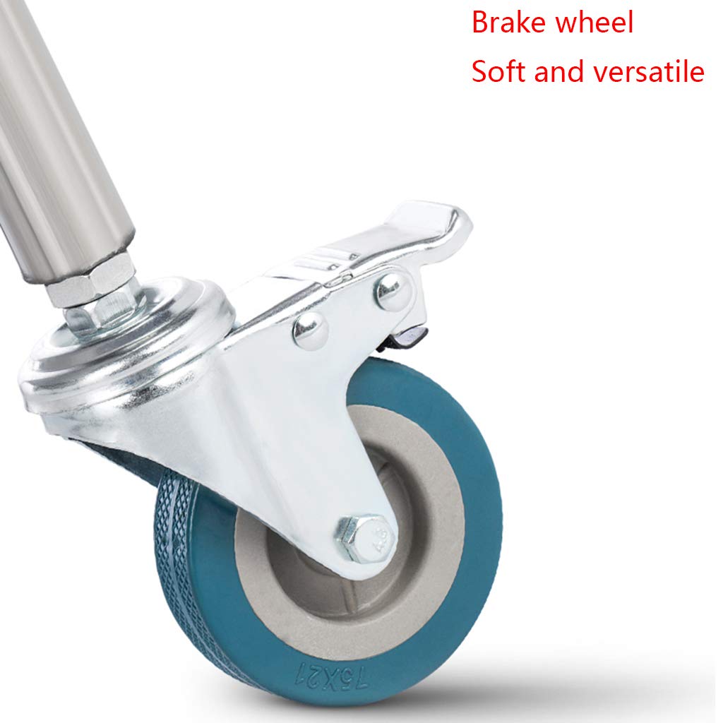Carrello in Acciaio Inossidabile, Carrello per chirurgia Medica Dentale, Carrello per apparecchiature di Bellezza, Carrello per Infermieristica e medicazione (3 Strati di Doppi cassetti)
