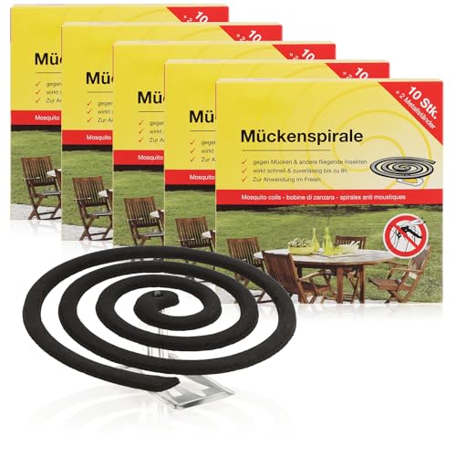 com-four® 50x Spiral Citronella z 10 Stojakami na Zewnatrz