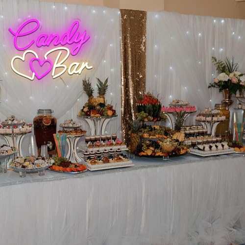 Image of Candy Bar Neon Sign for Wall Decor, 15.4 inch x 11.8 inch Led Signs for Business, USB Dimmable Sweet Bar Neon Lights for Candy Shop Snack Store Home Wedding Party Decoration Wall Art