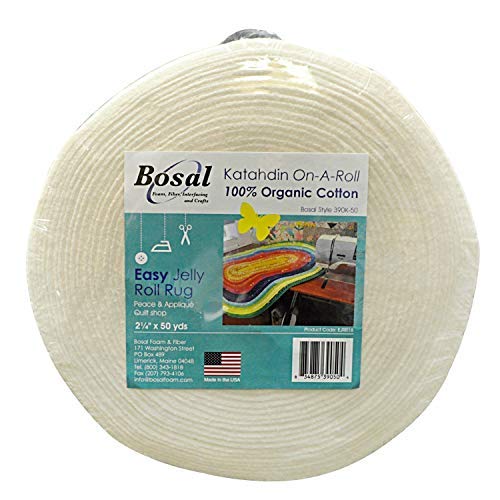 Batting en coton bio Bosal Katahdin de 6,35 cm x 47,6 m pour patchwork