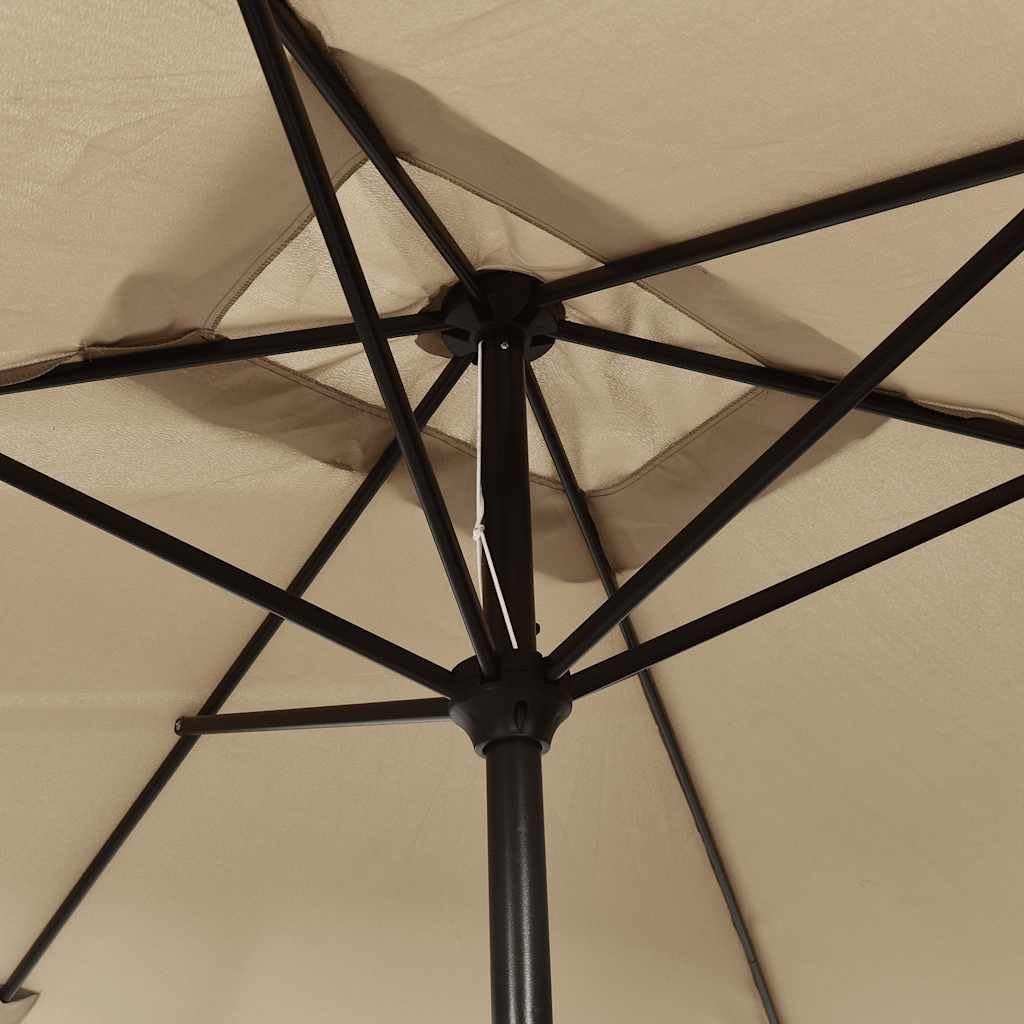 Parasol ogrodowy, parasol przeciwsłoneczny, baldachim do ogrodu, na zewnątrz, na patio, z metalowym słupkiem, 300x200 cm, kolor taupe