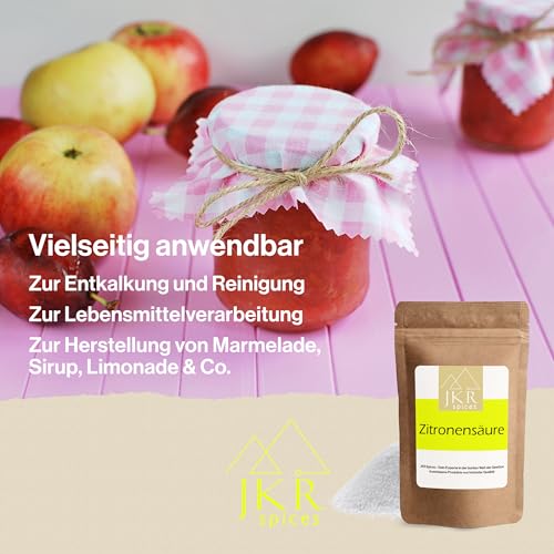 JKR Spices® 200g Zitronensäure Pulver Lebensmittelqualität E330 | Citronensäure als Säuerungsmittel und Konservierungsmittel zum Kochen und… – Ansicht 3