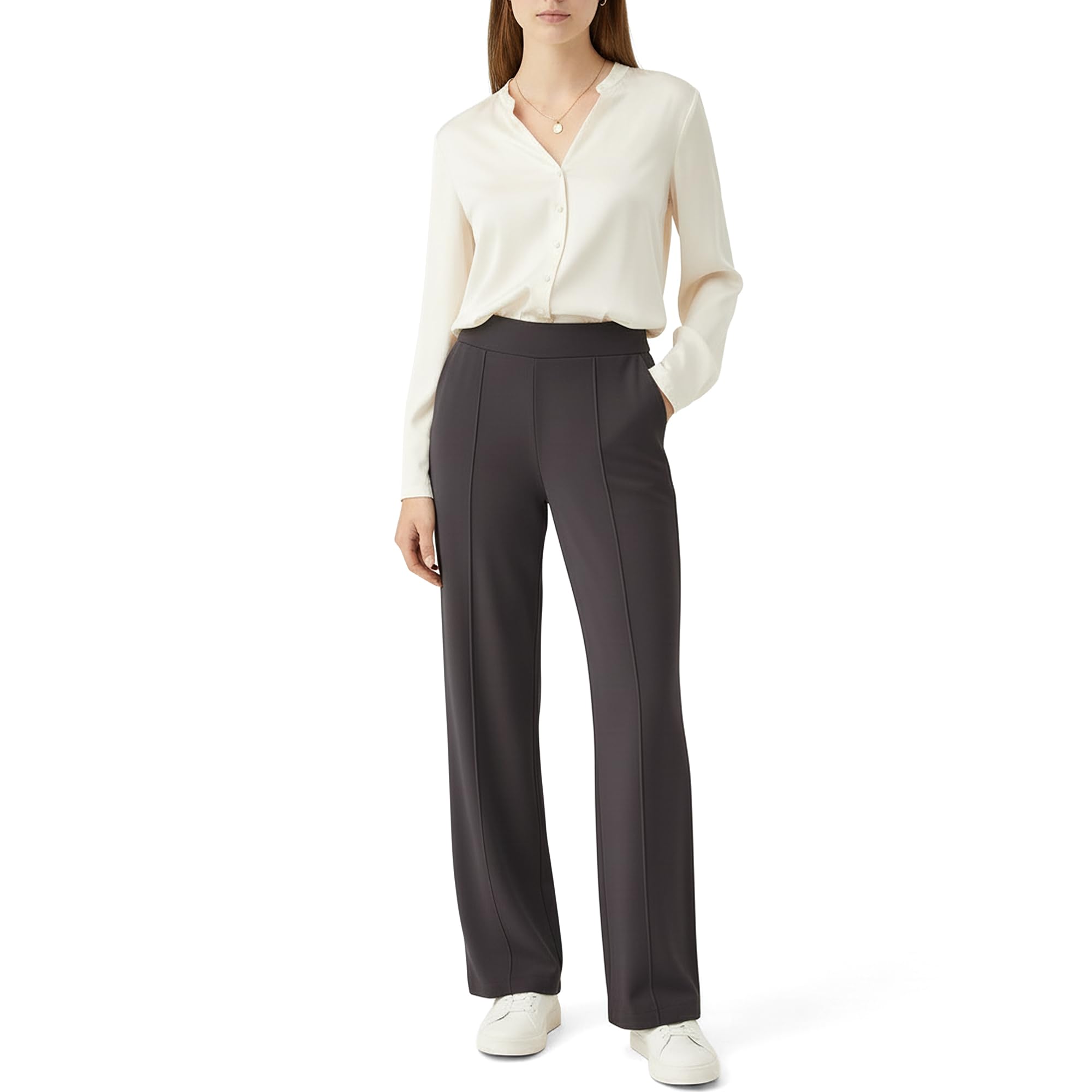 Smith & Solo Jogginghose Damen – Yogahose High Waist Sporthose Hohe Taille Freizeithose Weites Bein Sommerhose mit Taschen Frauen Wanderhose Lose Lounge Pants