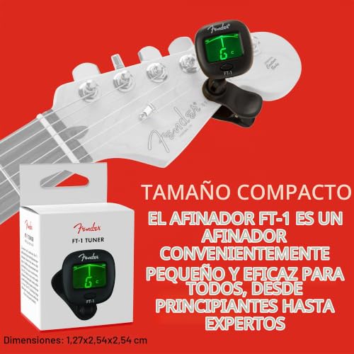 Miniatura 3 de Fender Ft-1 Pro Gen 2 Afinador Cromático De Clip Para Guitarra Y Bajo