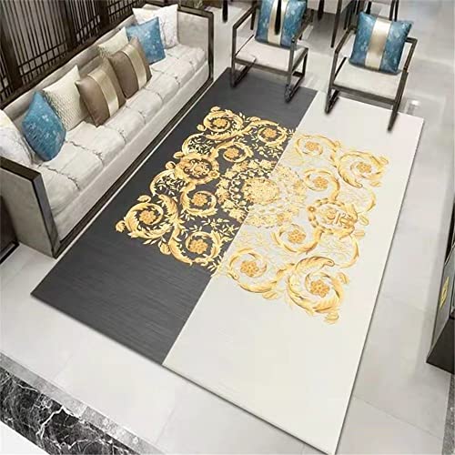 Tapis lavable jaune et géométrique pour salon propre et lumineux sans effort - 2
