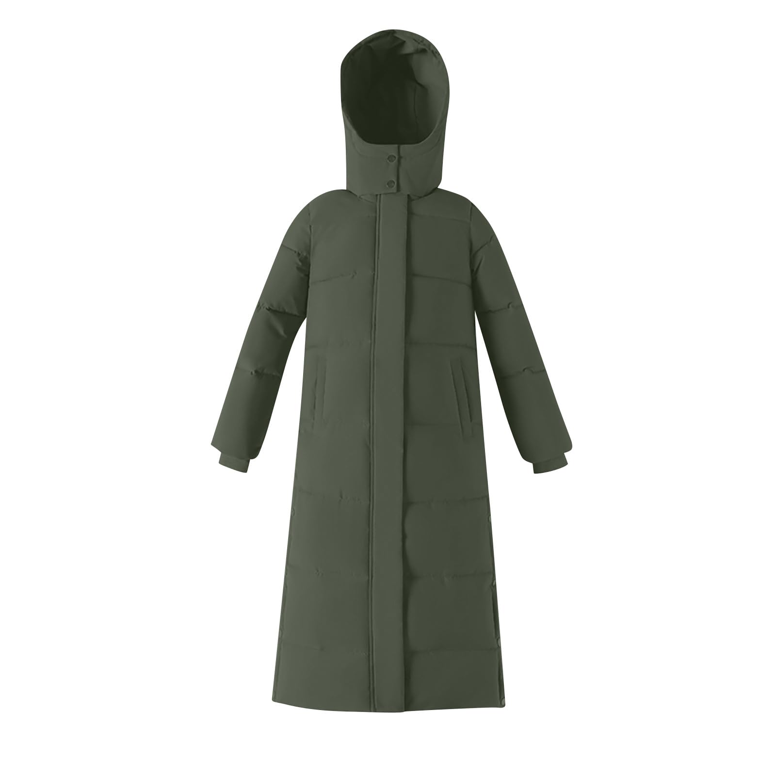 Daunenjacke Damen Warme Daunenmantel Elegant Verdickt Steppjacke mit Kapuze Puffer Winterjacke Weiche Elegant Wintermantel Lang Outdoor Mantel Leichte Casual Kuschelig Steppmantel