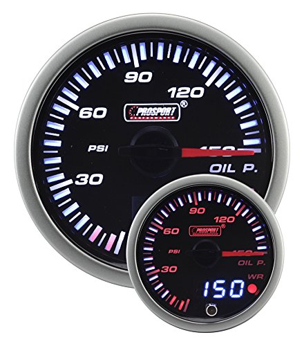 Oil Pressure Gauge - Electrical Amber/White JDM Series 60mm (2 3/8")