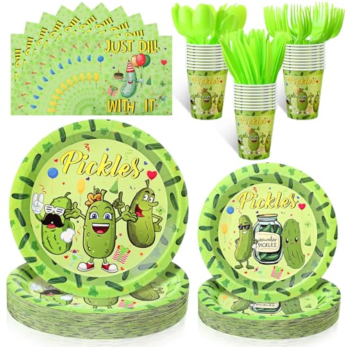 Serves of 48 Funny Cucumber Pickle Party Tableware...