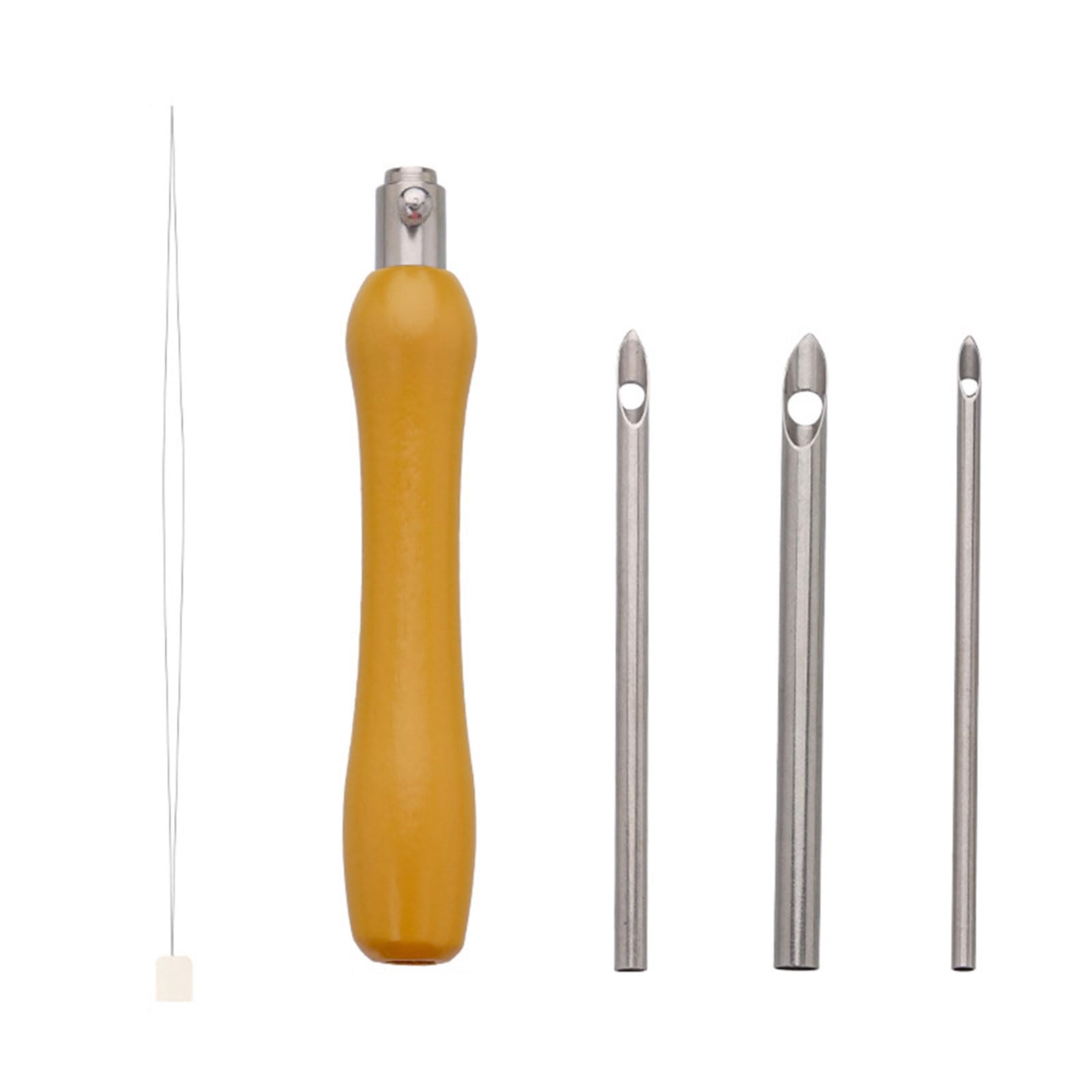 Jazuaiao 5 Set Adjustable Punched Needle Tool Set 2/3 / 5mm Embroidery Pen with Interchangeable Head Needle Pen Needlework Tool
