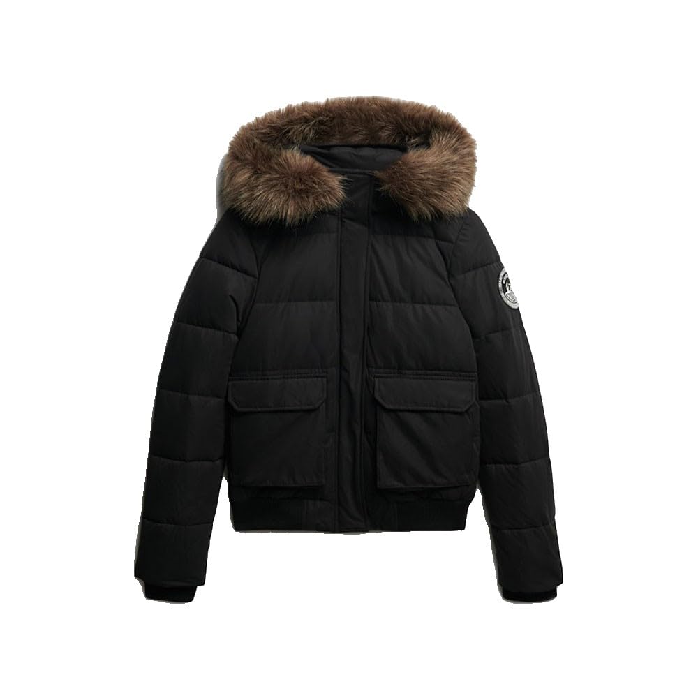 Superdry Women's Black Everest Ella Bomber Jacket M