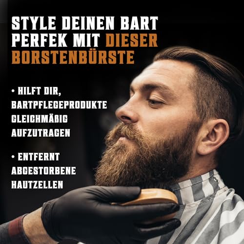 Viking Revolution - Bartkamm & Bartbürste Set Für Männer - Natürliche Bart bürste Wildschweinborsten & Dual-action-birnenholzkamm Mit Samt… – Ansicht 3