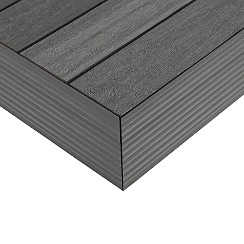 NewTechWood 1/6 ft. x 1 ft. Quick Deck Composite Deck Tile Outside Corner Fascia in Argentinian Silver Gray (2-Pieces/Box)