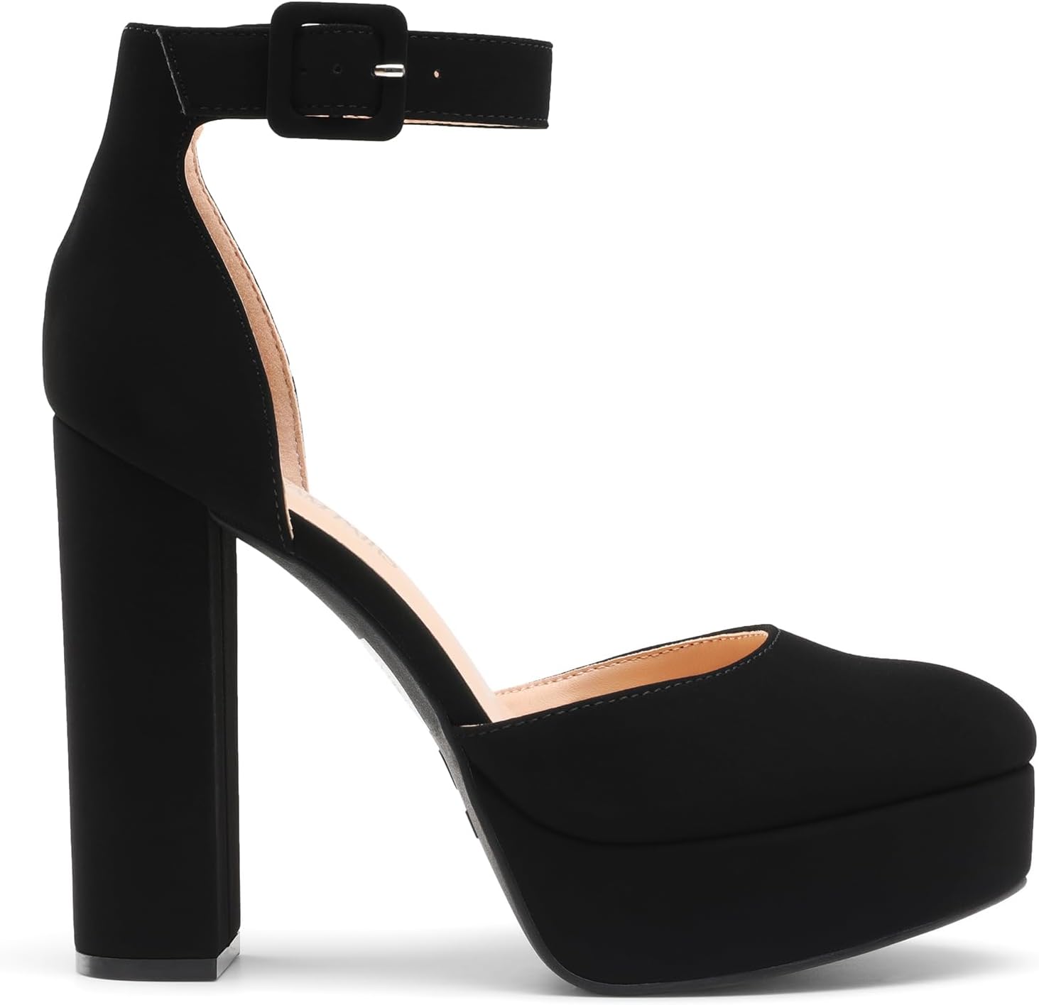 DREAM PAIRS Women's Platform High Chunky Heels Closed Toe Block Ankle Strap Dress Buckle Round Toe Wedding Party Comfortable Pumps Shoes - Image 6