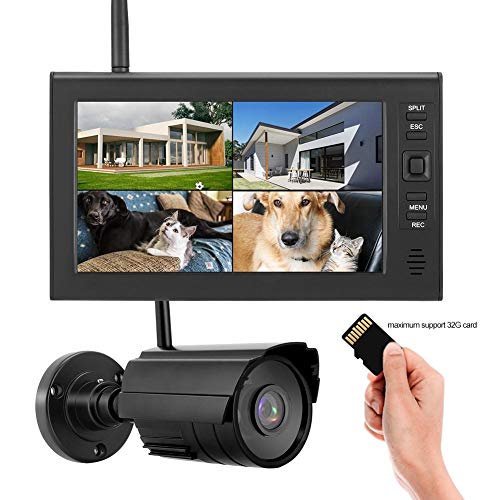 Système de vidéosurveillance sans fil avec moniteur LCD 4 pouces 7 pouces, caméras de surveillance infrarouge 1pc extérieures/intérieures, carte 8G TF, détection de mouvement, vision nocturne(220v) – Image 6