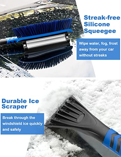 Anngrowy 41" Ice Scraper Snow Brush For Car Snow Scraper And Brush Snow Broom Windshield Scraper Car Snow Removal Equipment Snow Cleaner For Car Squeegee Extendable Long Snow Brush Broom For Suv Truck #TOP6