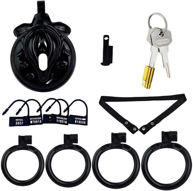 4 Interchangeable Size Accessories, 1 Key, Comfortable Sports Accessories, Black Sports Assistance with Special Protective Cage, Fitness Cage