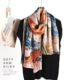 PoeticEHome Apaszka damska 170x53 cm z 100% jedwabiu morwowego, długi szalik na szyję i głowę z opakowaniem prezentowym