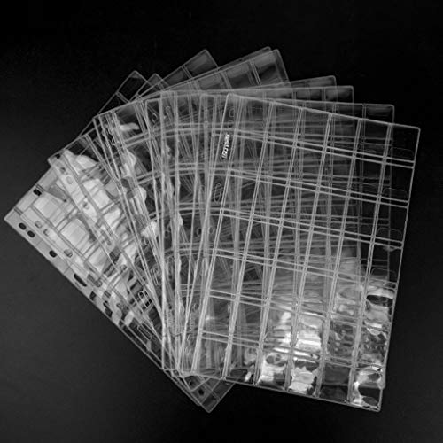 420 Pockets Coin Binders Pages - 1.14 Inch Holders 10 Pcs Loose-Leaf Sheets Acid-Free Collection Holders For Medallion Coin Stamp Currency Collecting Supplies 29X29Mm / 1.14X1.14 Inch Cs03242 #TOP1