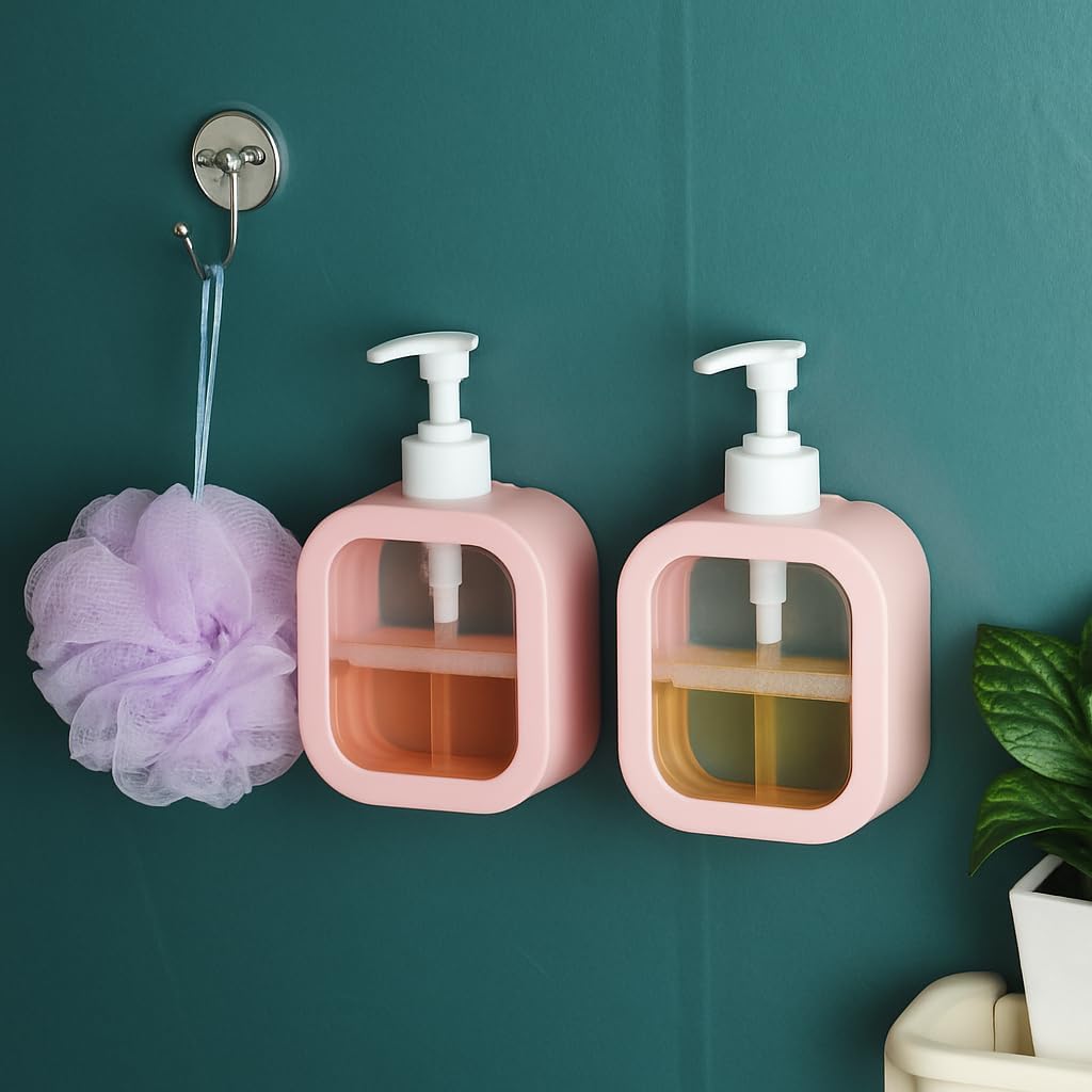 Refillable Soap Dispenser Bottle with Easy-Press Pump, Reusable, for Hand Soap, Shampoo, Lotion, Sanitizer, Kitchen and Bathroom Use (2 Pieces Pink)-image-39